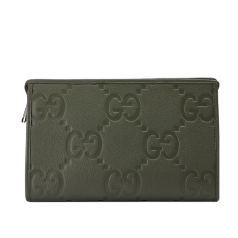 Gucci jumbo GG Pouch/ Green/ Authentic